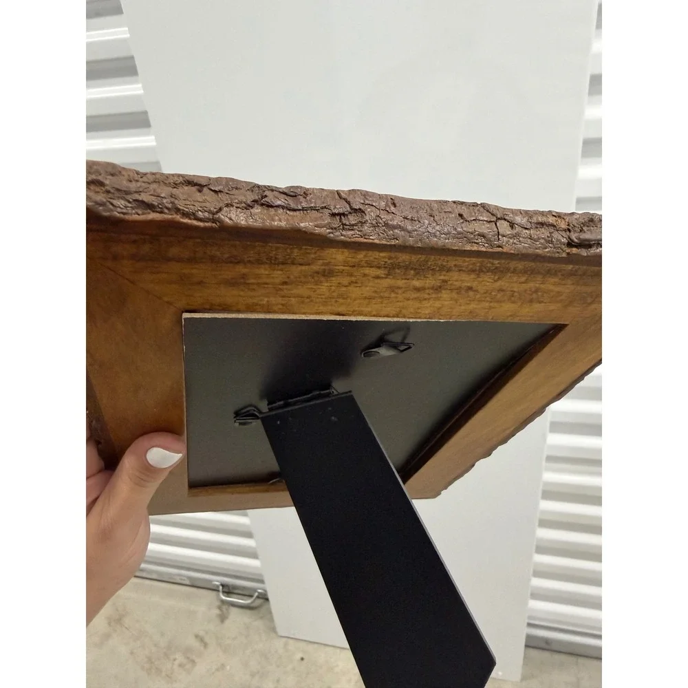 EOSGLAC  Rustic Live Edge Wood Picture Frame Without Glass Farmhouse Wall/Table